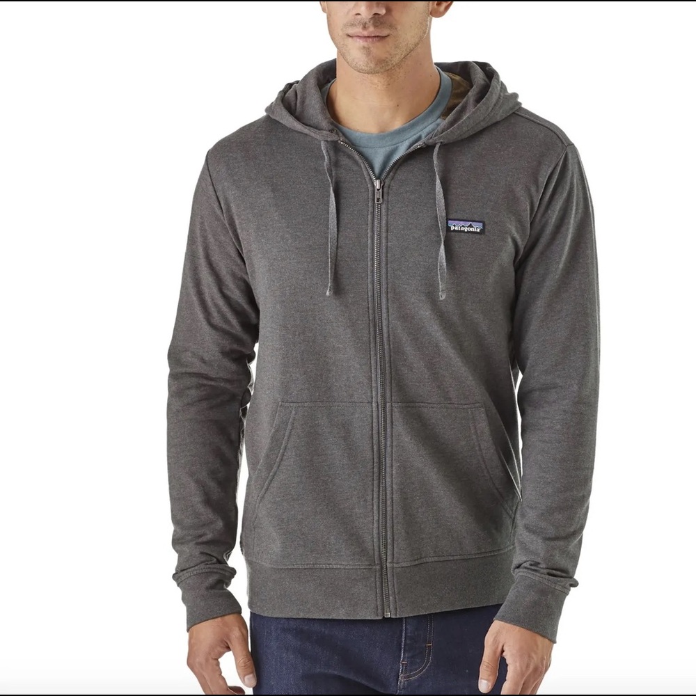 Patagonia grey zip up hoodie